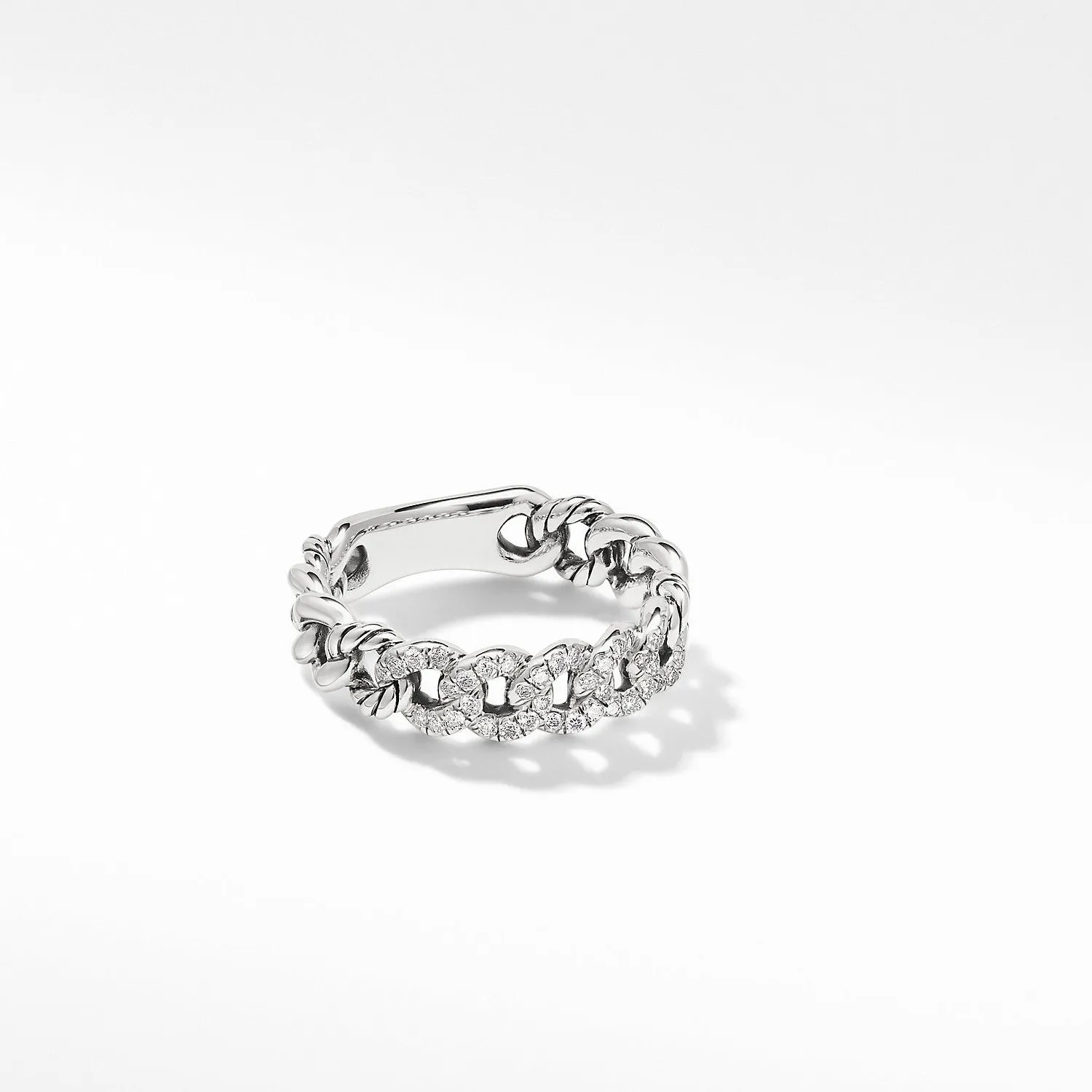 David Yurman Belmont Narrow Curb Link Diamond Ring