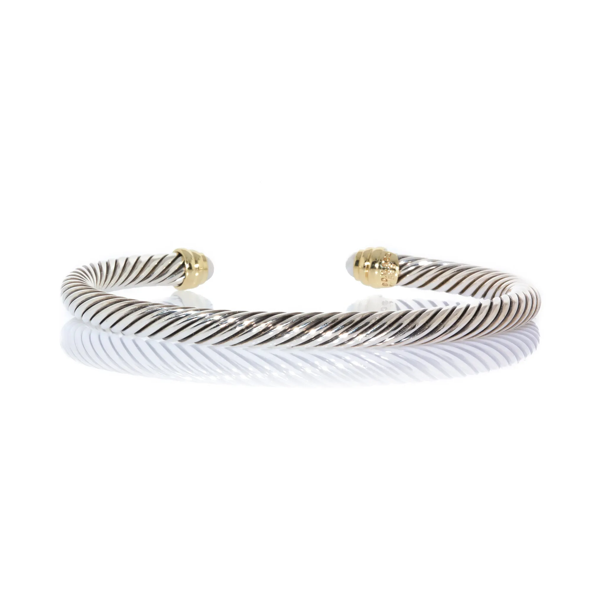 David Yurman Cable Classic Pearl Sterling Silver Cuff Bracelet