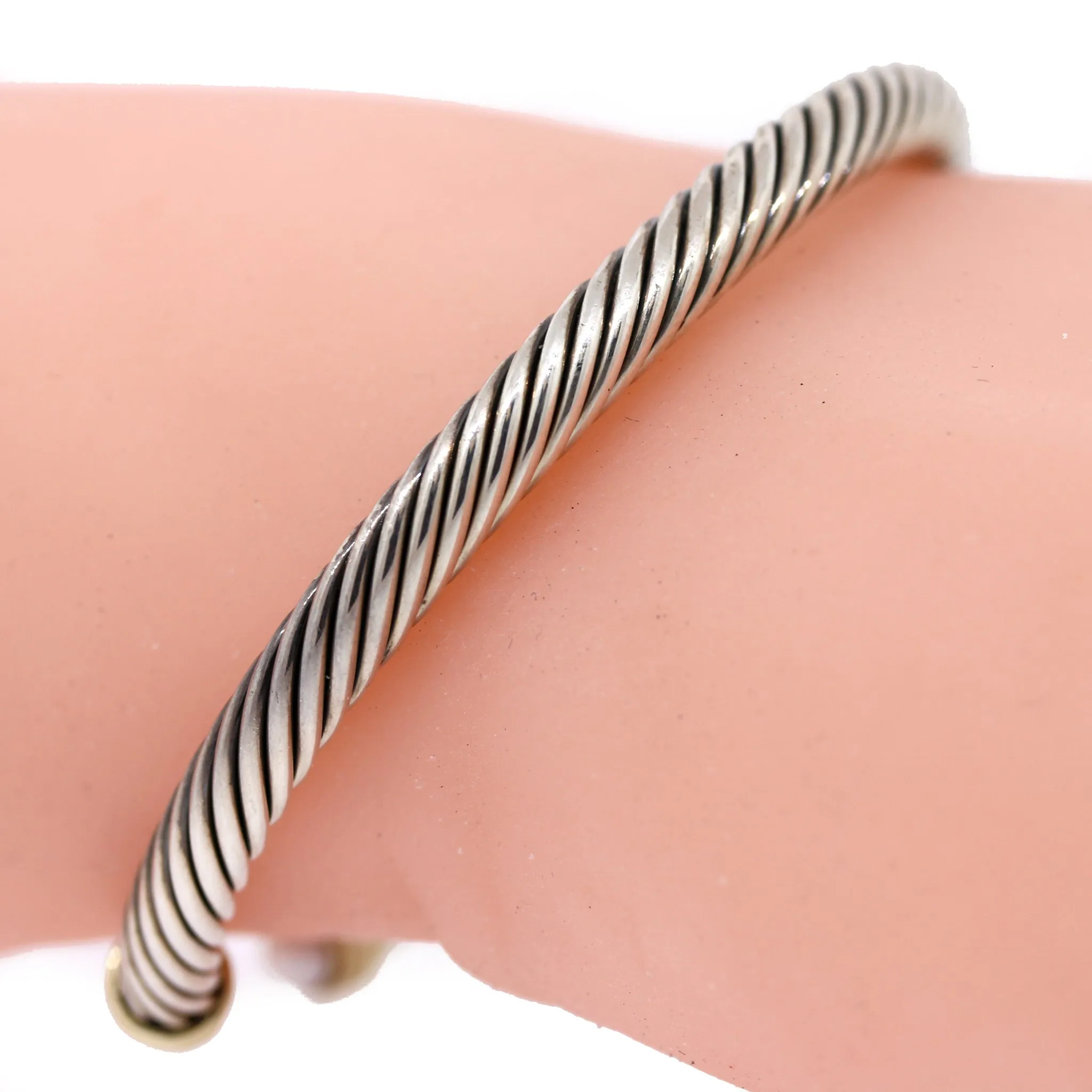 David Yurman Cable Classic Pearl Sterling Silver Cuff Bracelet