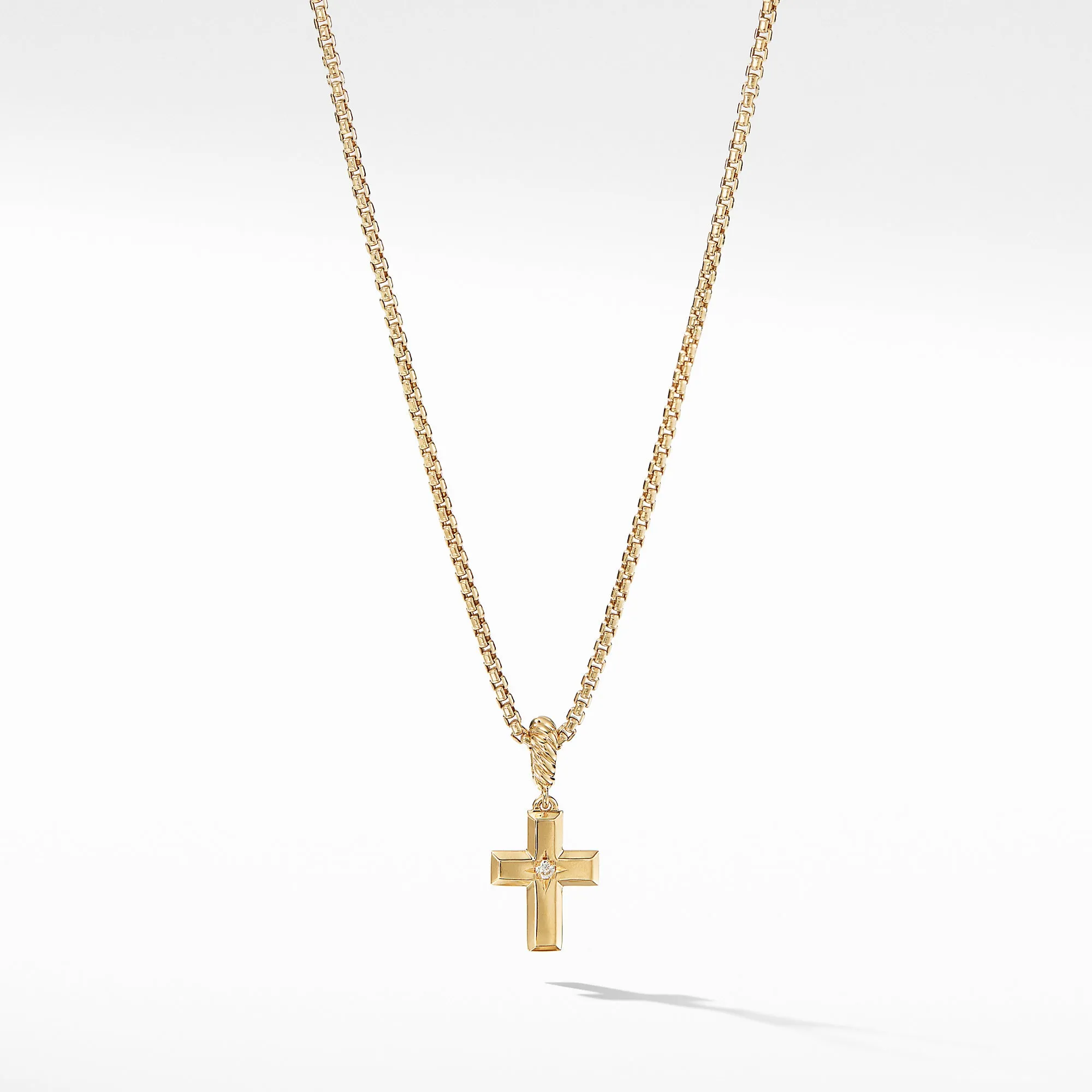 David Yurman Cross Pendant in 18K Yellow Gold with Diamonds