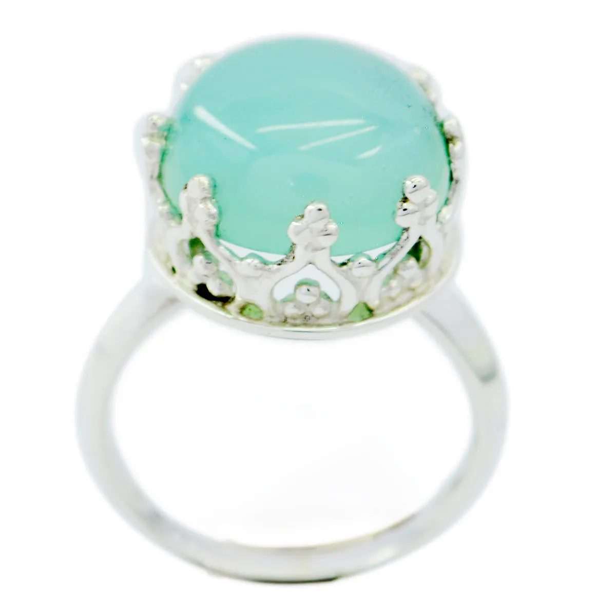 Desirable Stone Chalcedony 925 Ring Personalized Jewelry For Moms