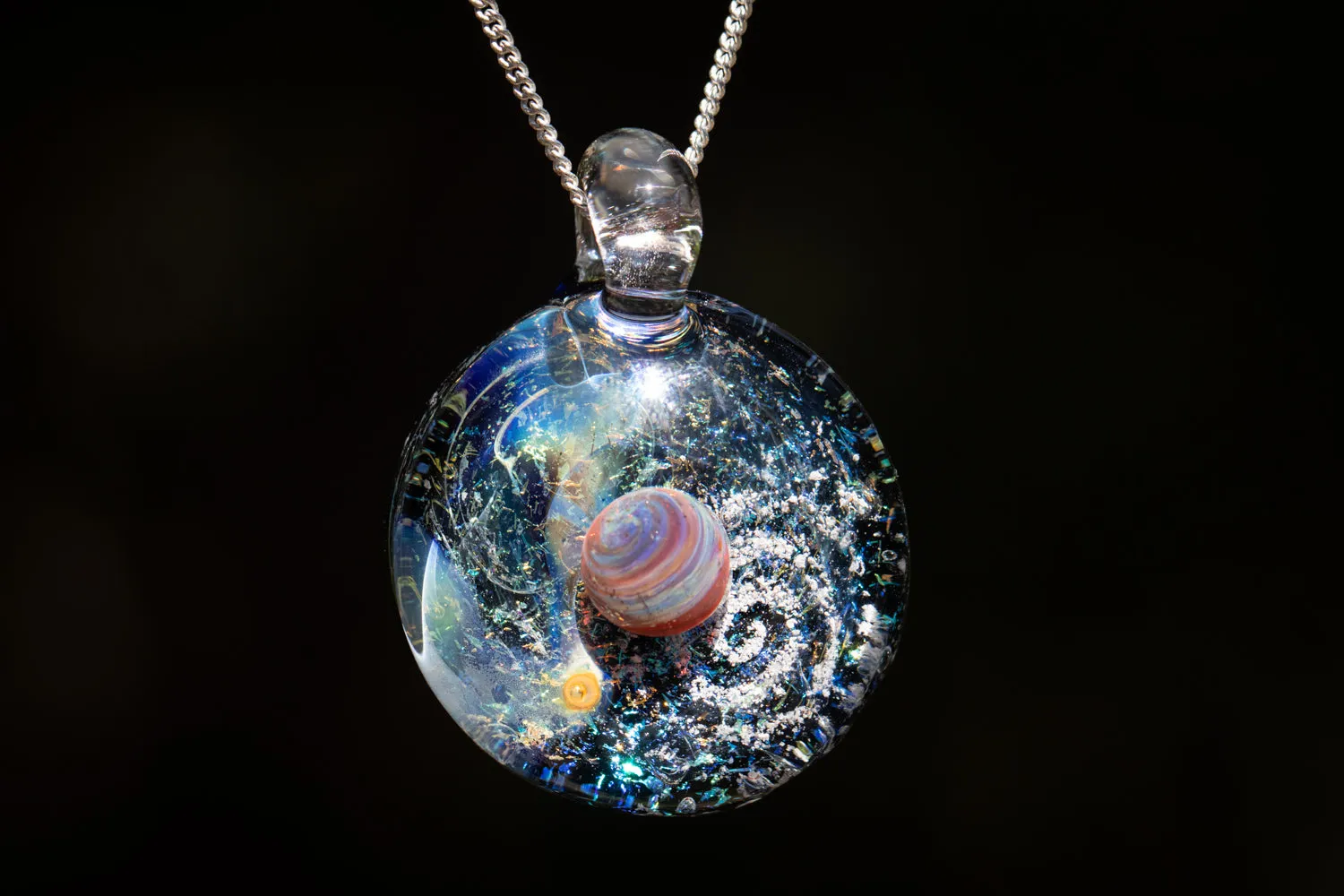 Dichroic Planet Pendant with Ash