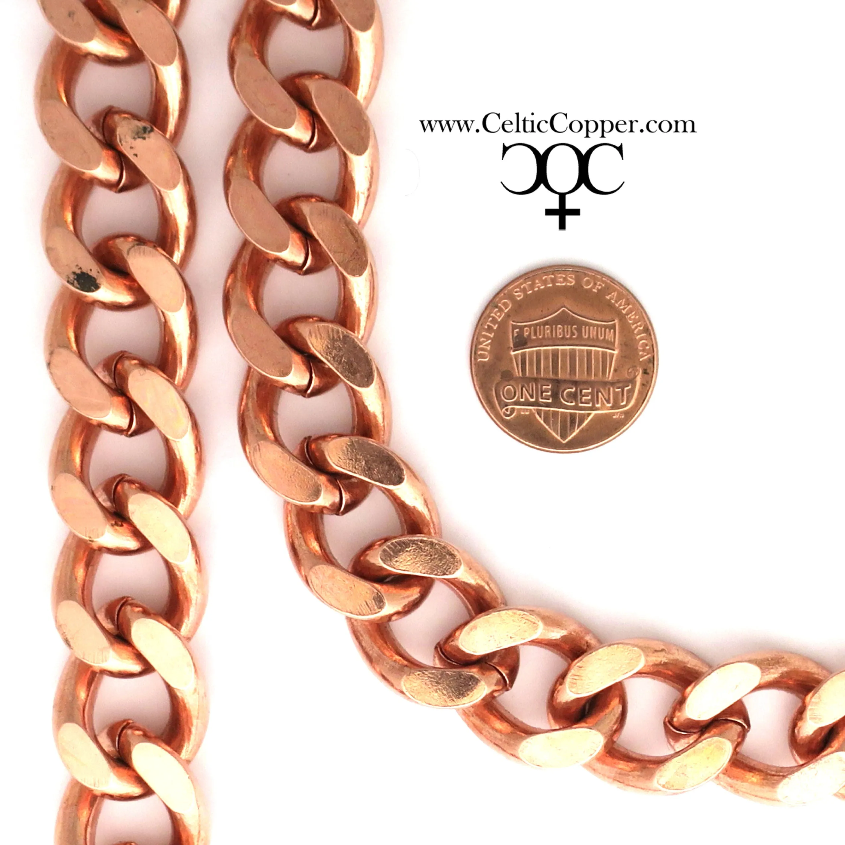 DIY Copper Jewelry Chain Making Kit / 36” Bulk 16mm Solid Copper Curb Chain with Rings and Clasps