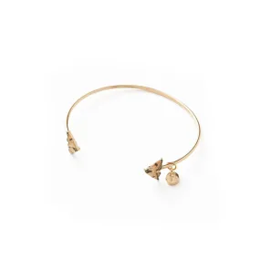 Enamel Moth Bangle Bracelet