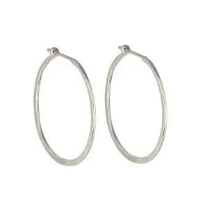 Esme Sterling Silver Flat Hammered Earrings