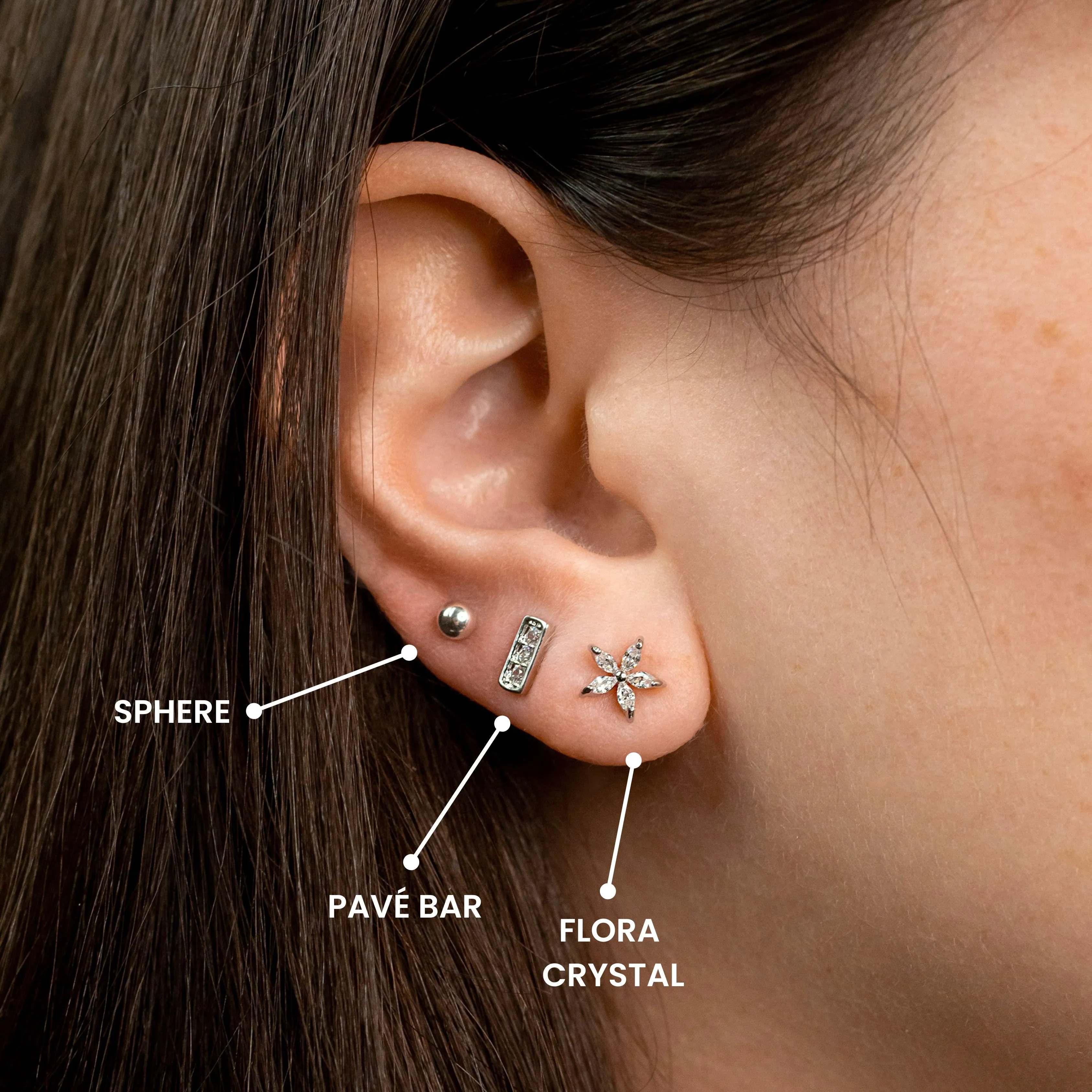 Flora Crystal Stud Earrings