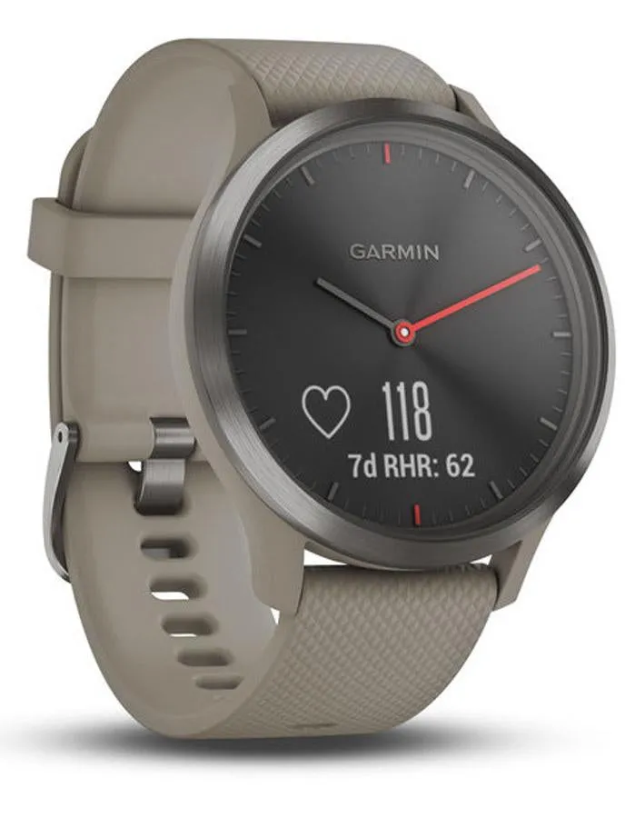 Garmin Vivomove HR Hybrid Smartwatch - Slate Gray - Sandstone Strap - Bluetooth