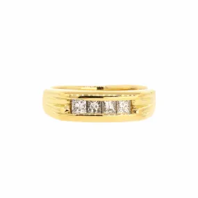 Gents Princess Cut Diamond Wedding Band Ring Size 9.25