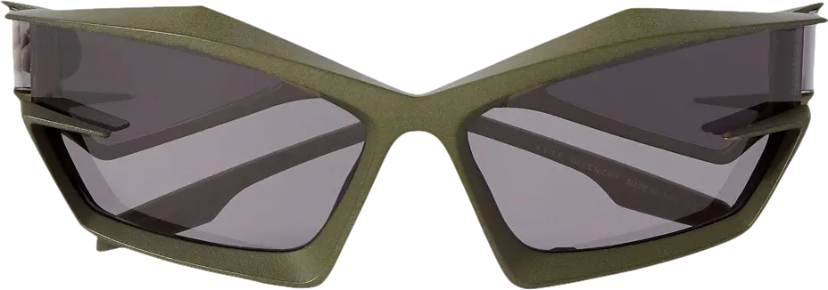 GIvenchy Green Giv Cut Cat-eye Nylon Sunglasses in case