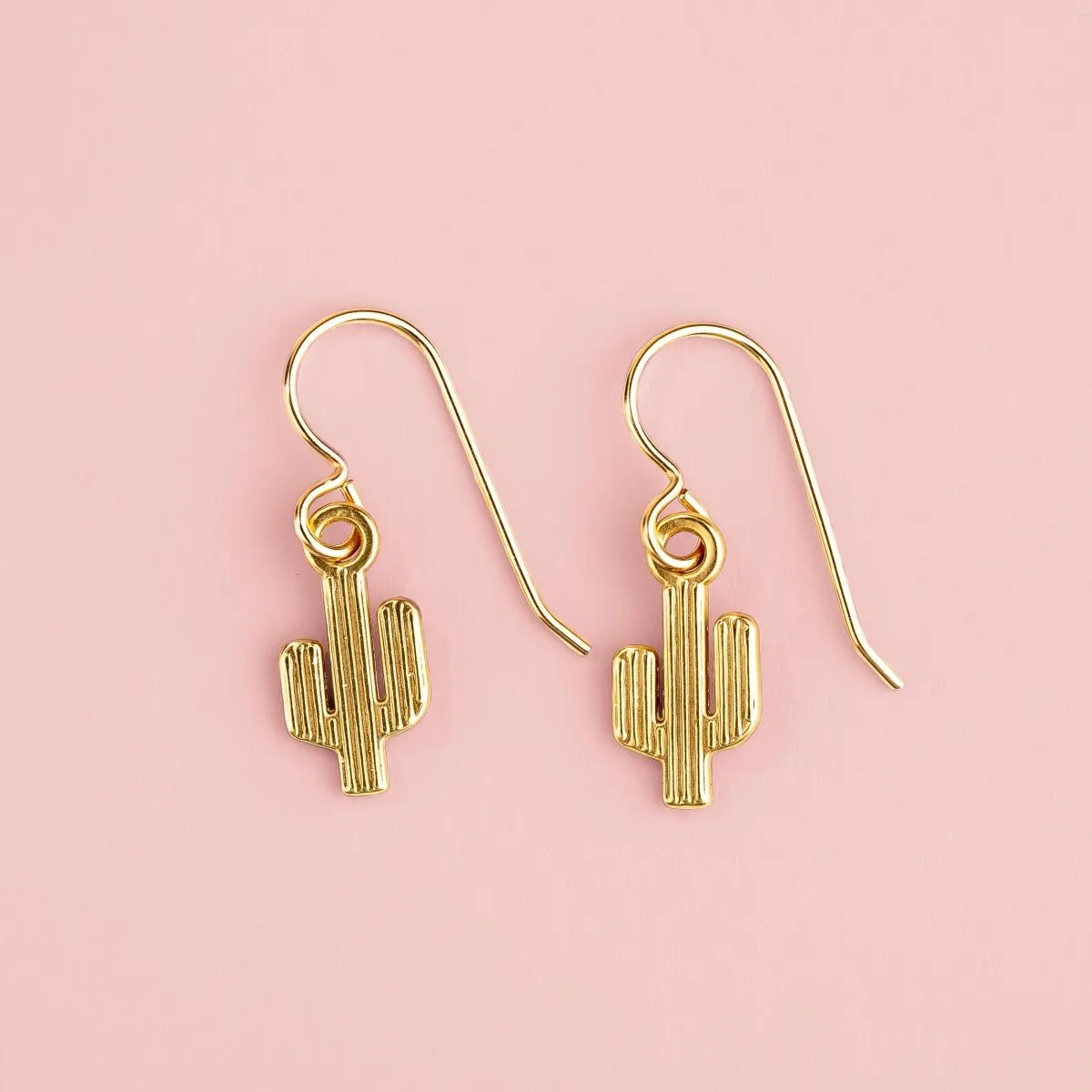 Gold Cactus Earrings