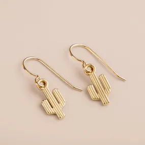 Gold Cactus Earrings