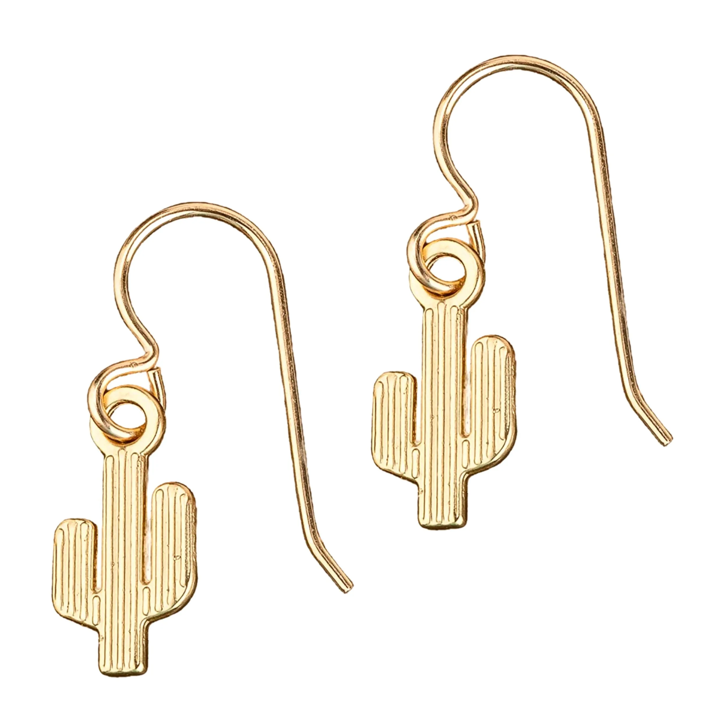 Gold Cactus Earrings