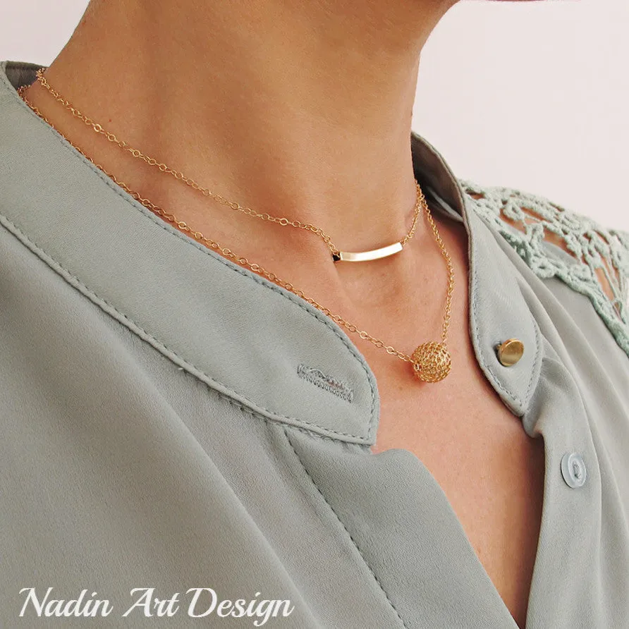 Gold Pendant Choker Necklace