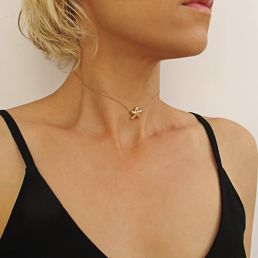 Gold Seastar Choker Necklace