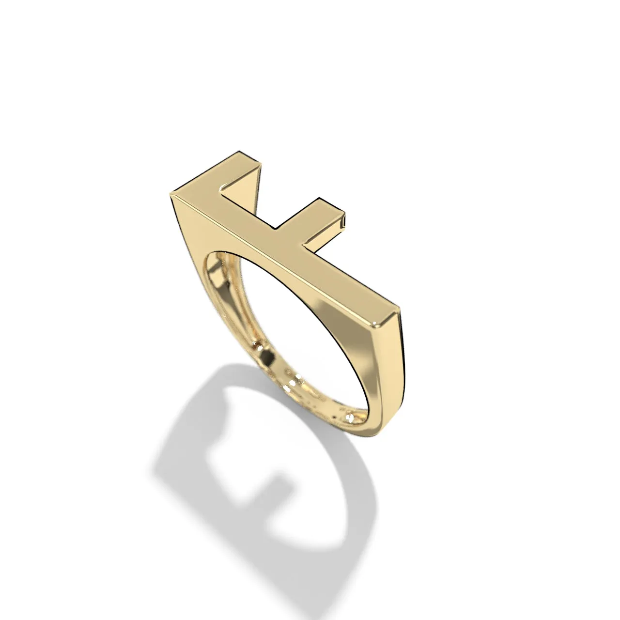 Gold Stackable Signet Letter Rings