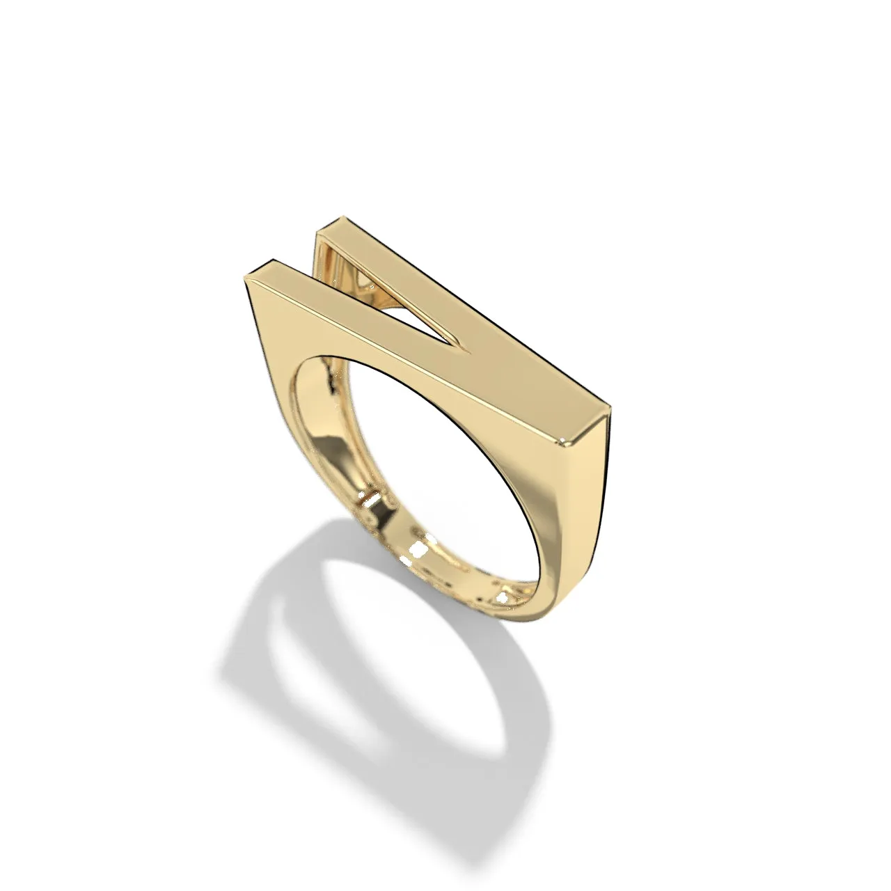 Gold Stackable Signet Letter Rings