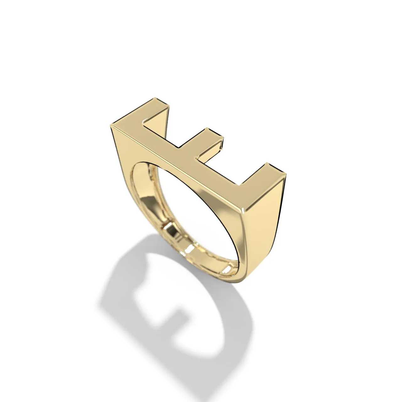 Gold Stackable Signet Letter Rings