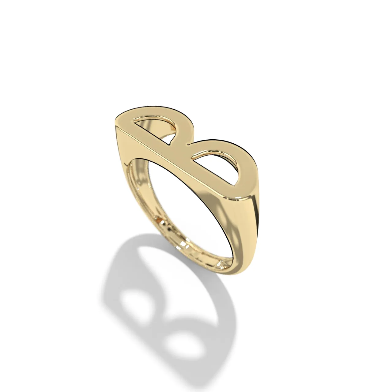 Gold Stackable Signet Letter Rings