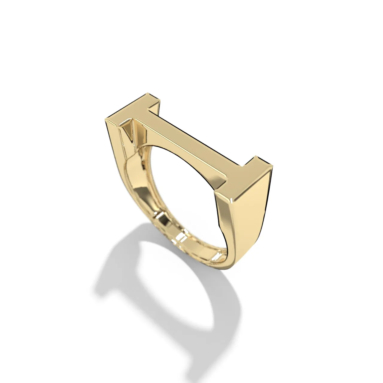 Gold Stackable Signet Letter Rings