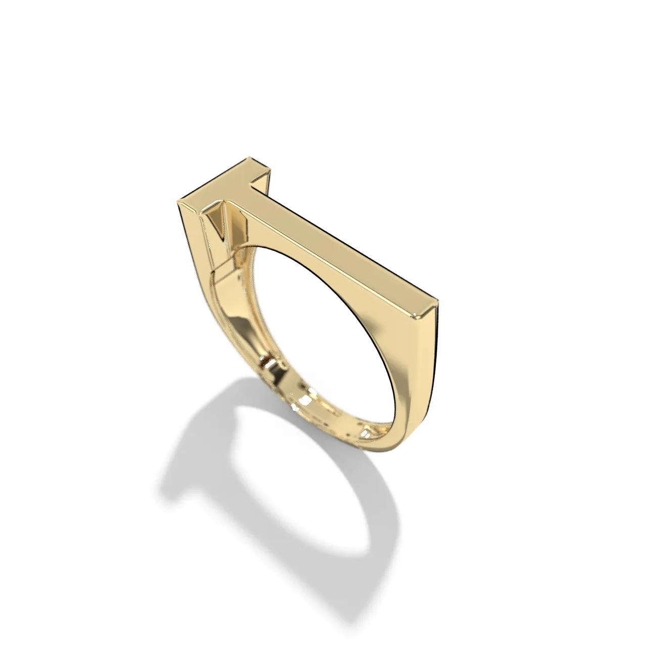 Gold Stackable Signet Letter Rings