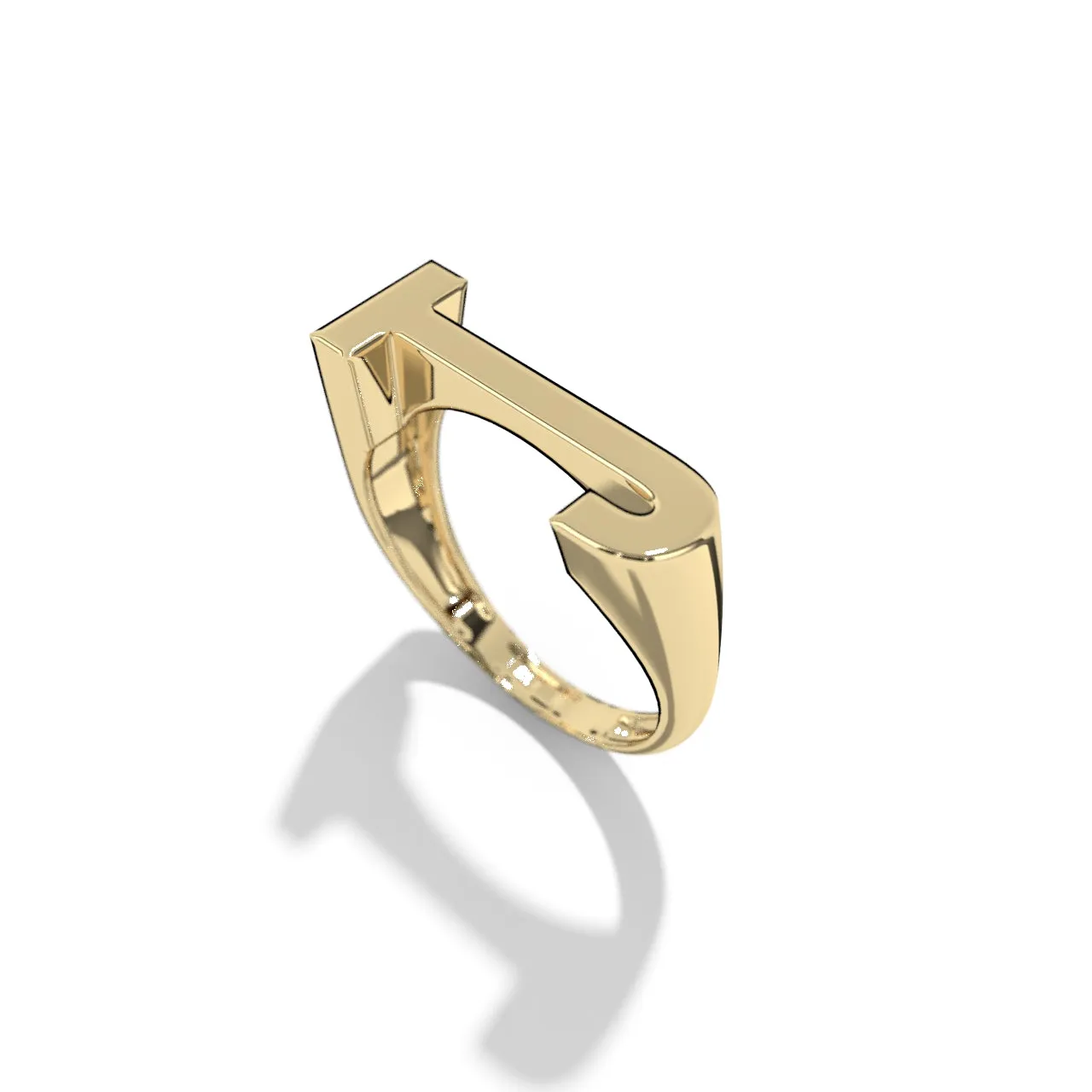 Gold Stackable Signet Letter Rings