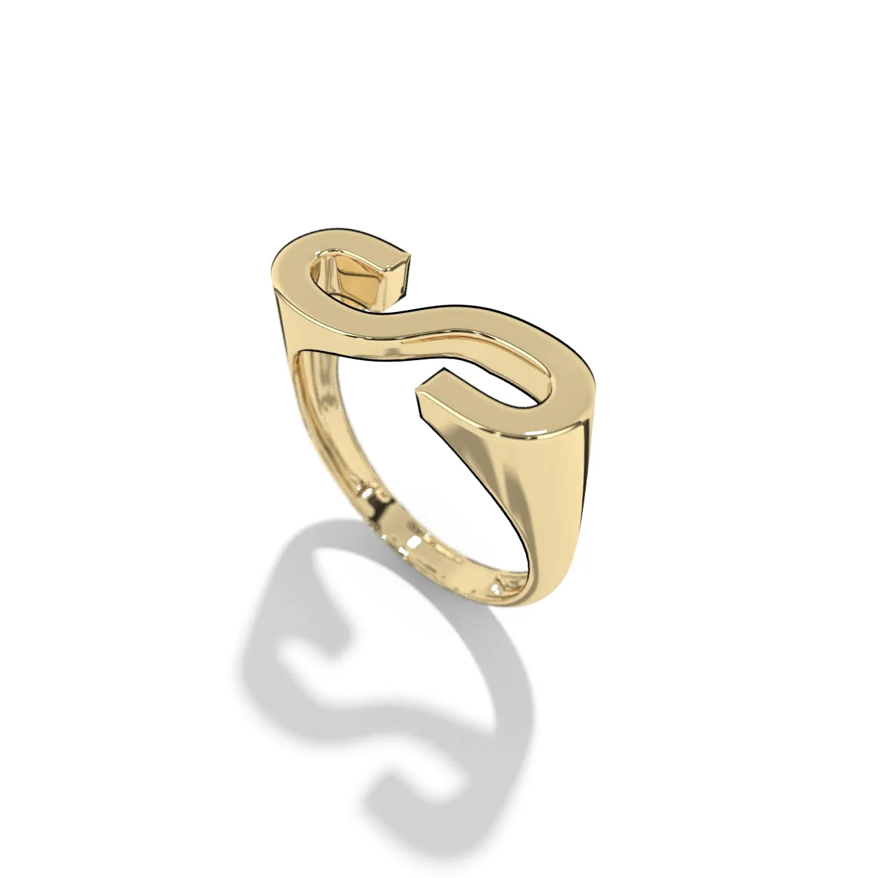 Gold Stackable Signet Letter Rings