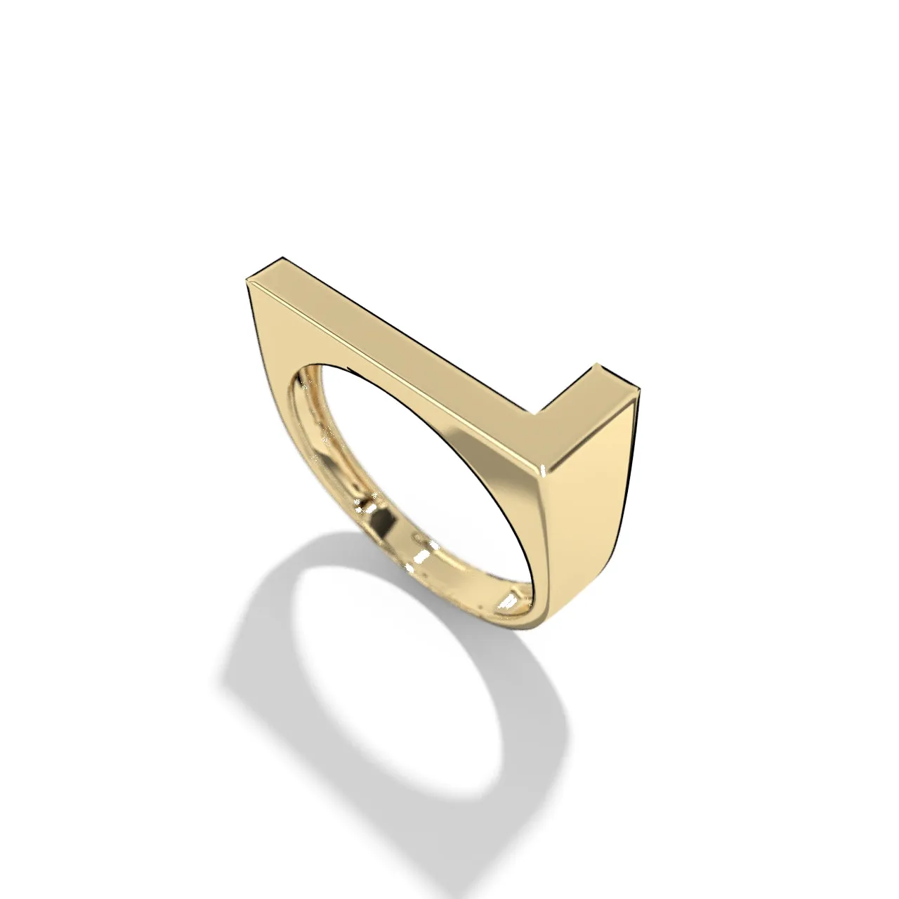 Gold Stackable Signet Letter Rings