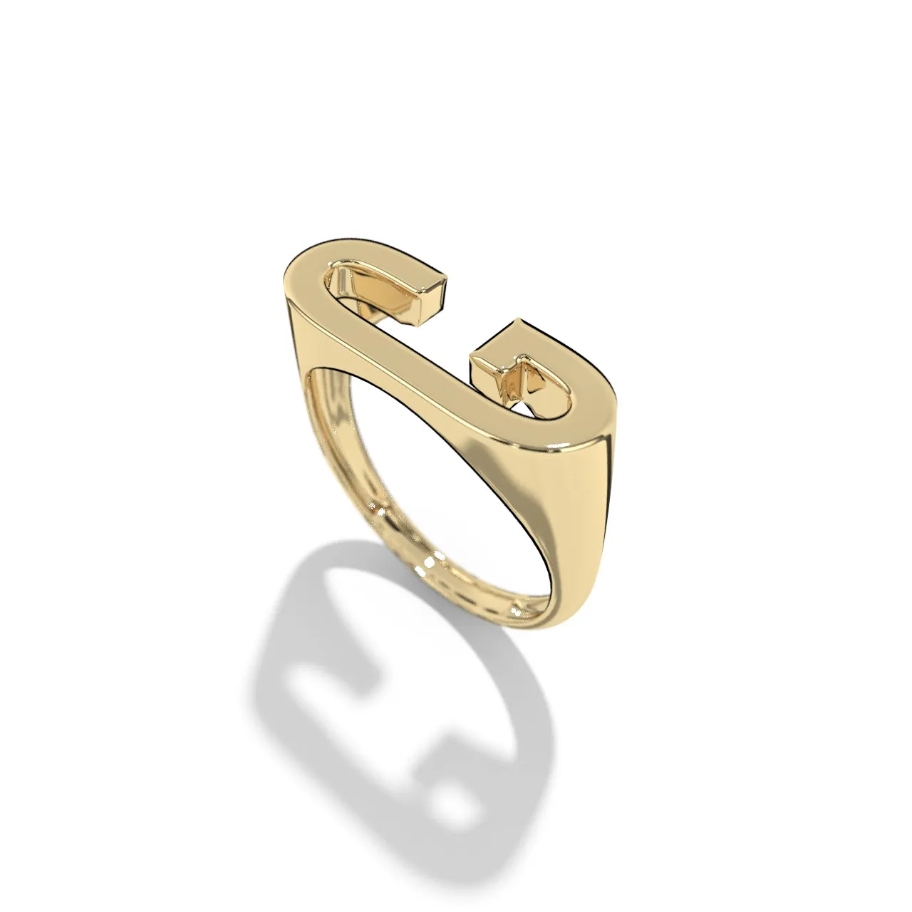 Gold Stackable Signet Letter Rings