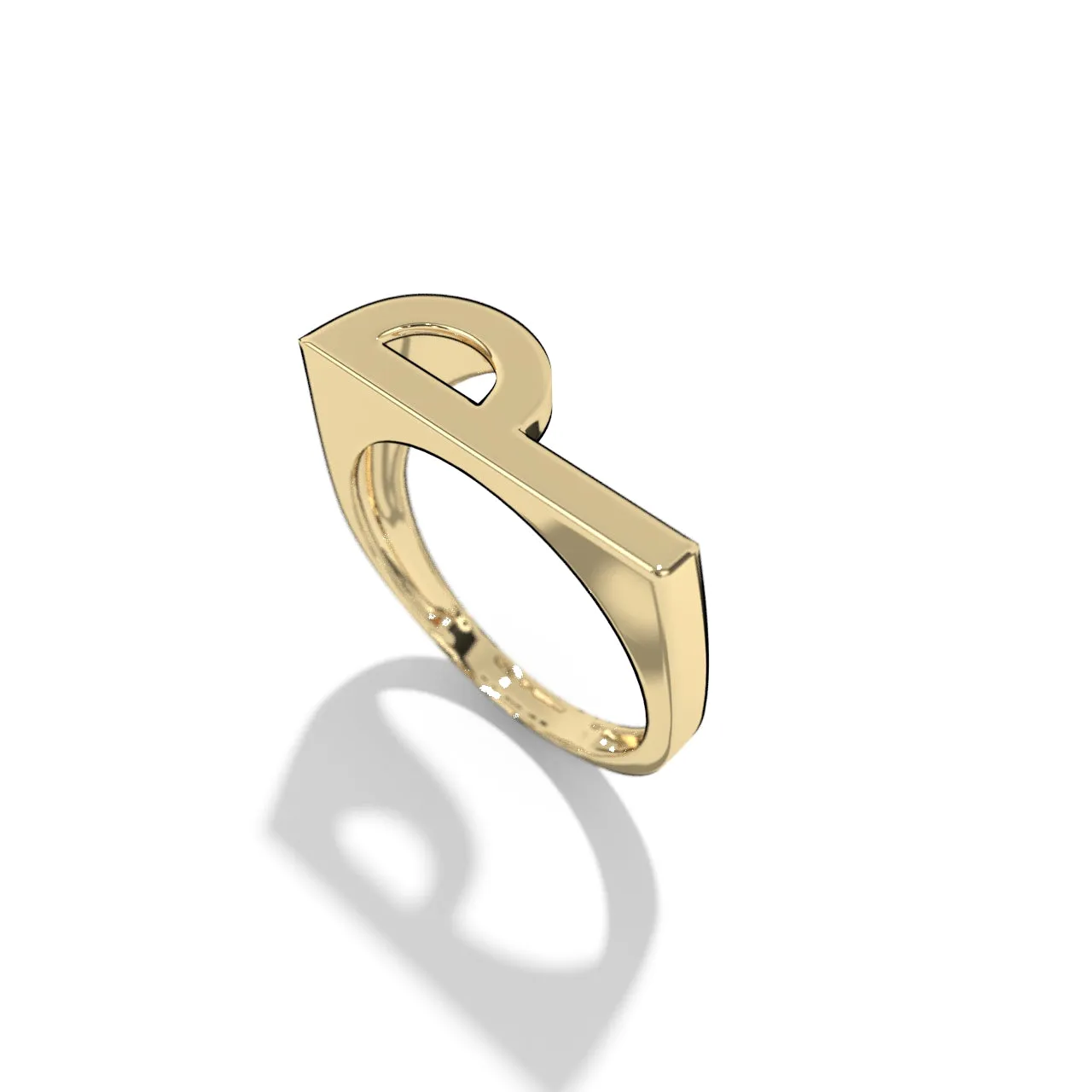 Gold Stackable Signet Letter Rings