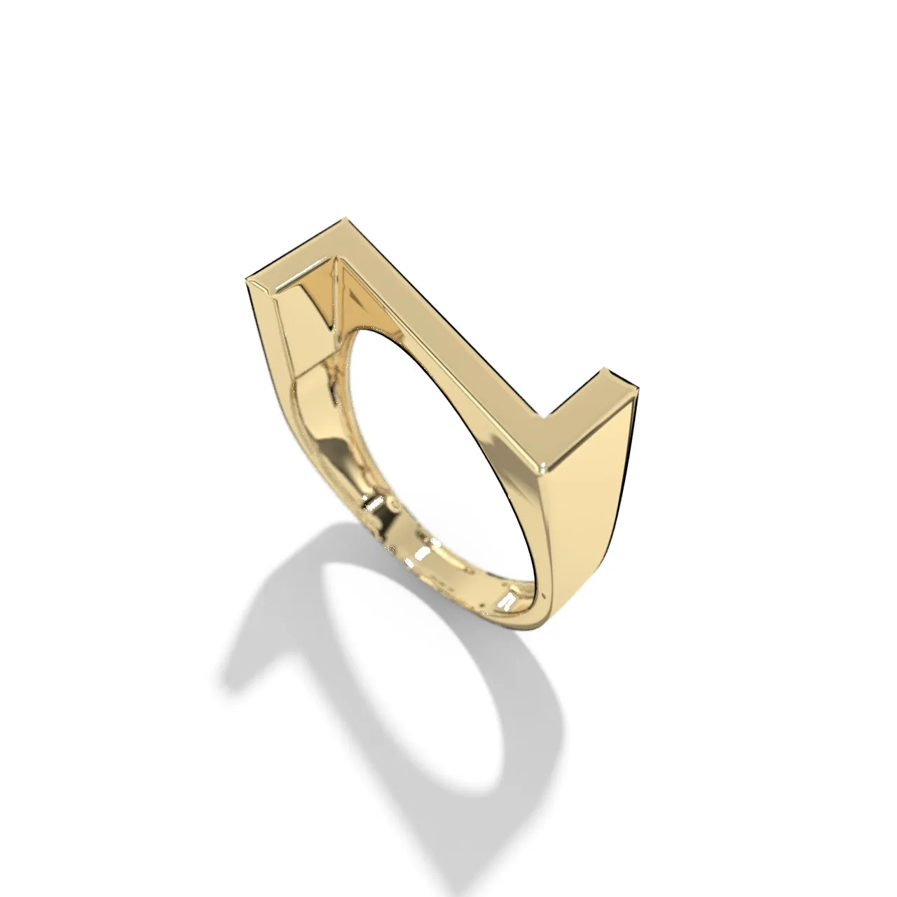 Gold Stackable Signet Letter Rings