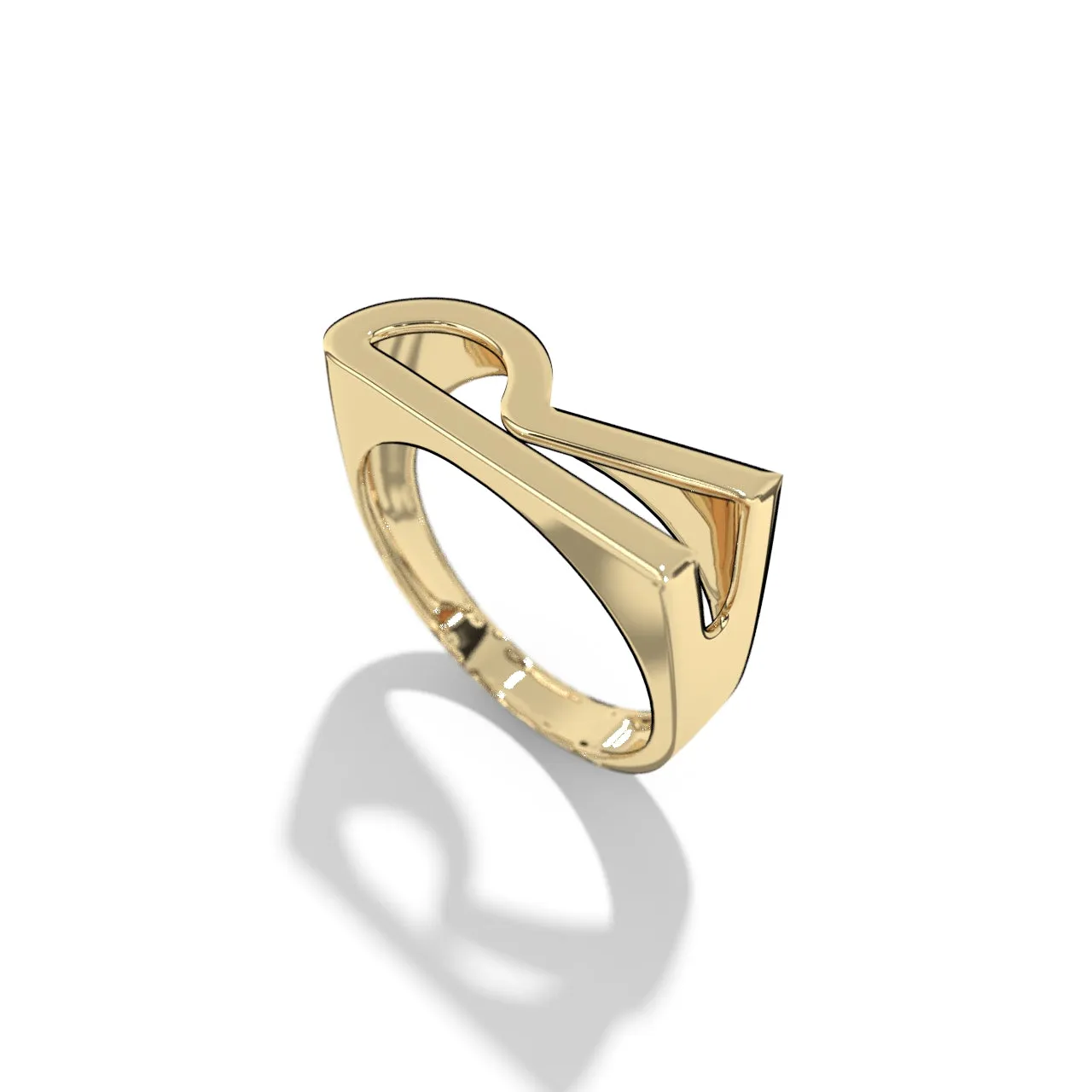 Gold Stackable Signet Letter Rings