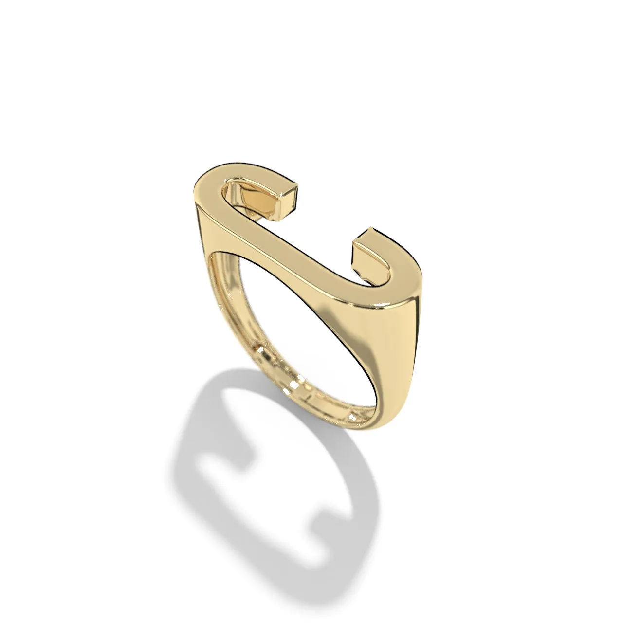 Gold Stackable Signet Letter Rings