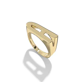 Gold Stackable Signet Letter Rings