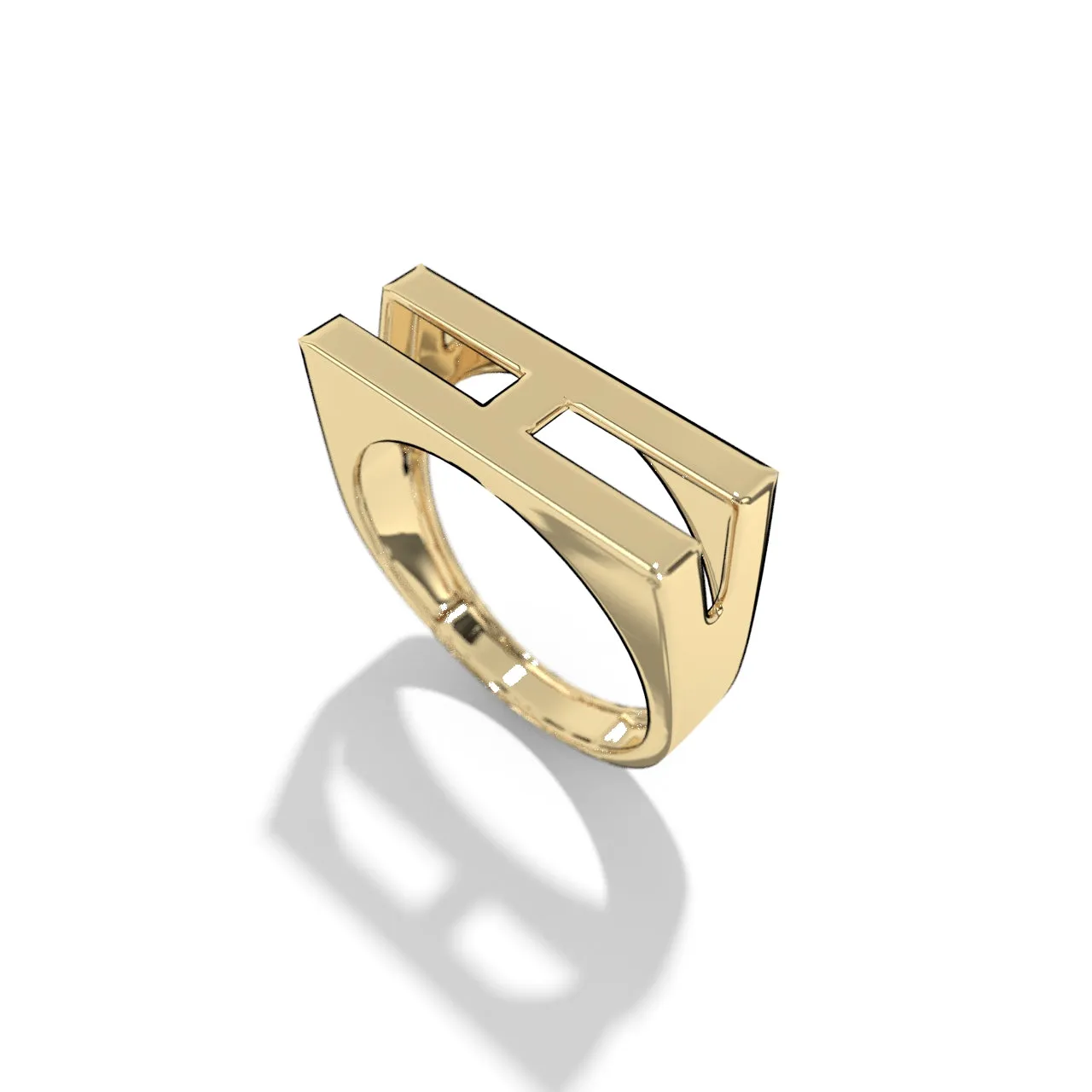 Gold Stackable Signet Letter Rings