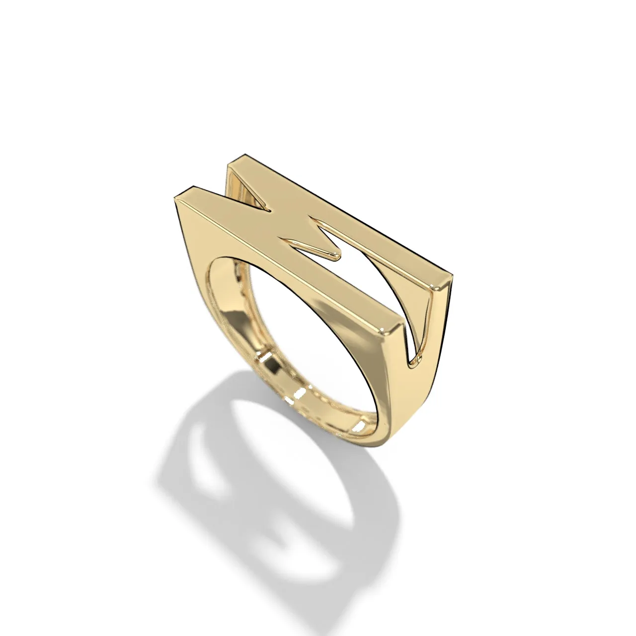 Gold Stackable Signet Letter Rings