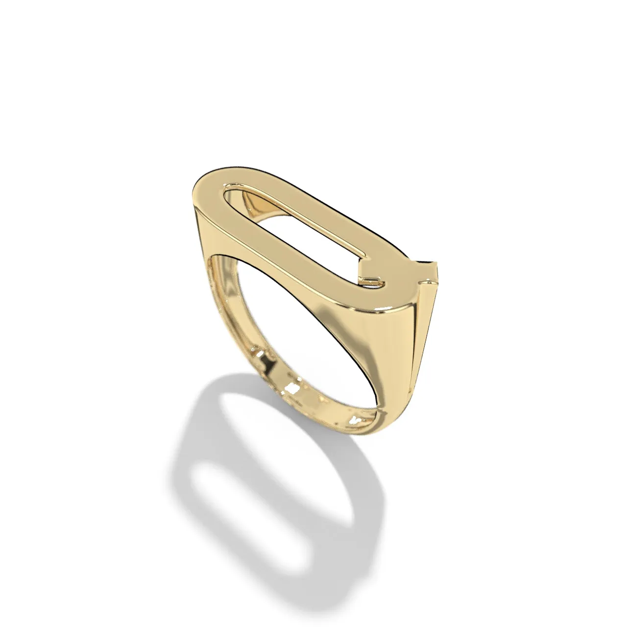 Gold Stackable Signet Letter Rings