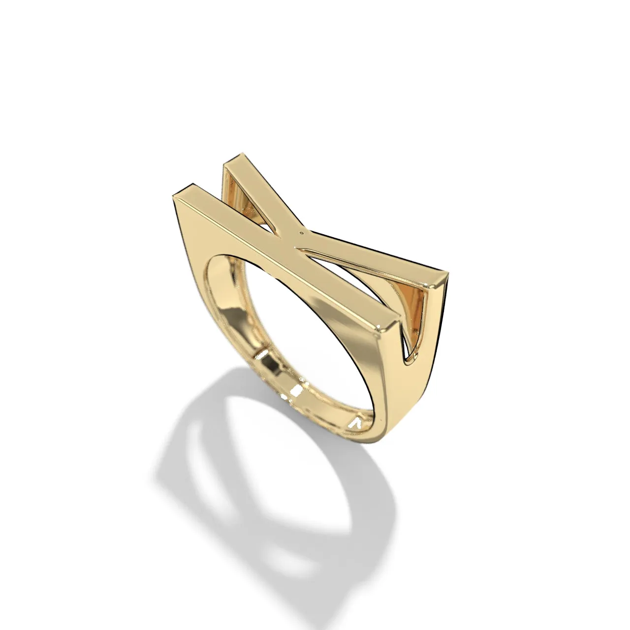 Gold Stackable Signet Letter Rings