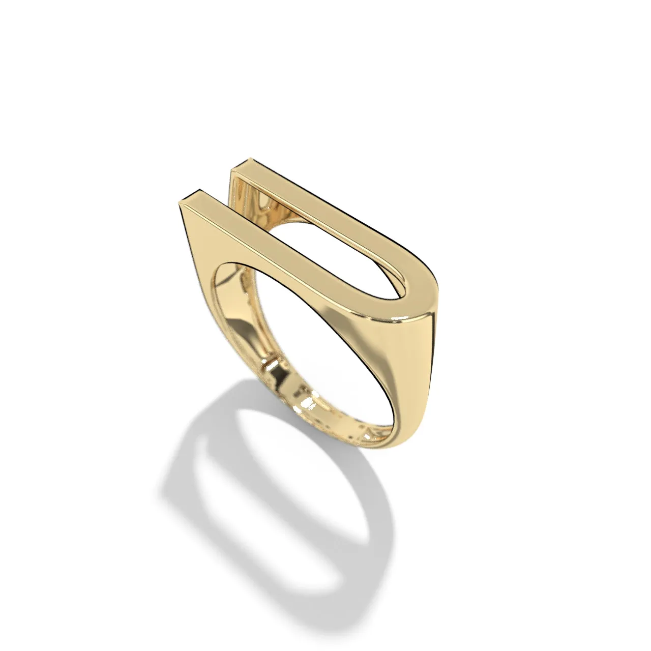 Gold Stackable Signet Letter Rings