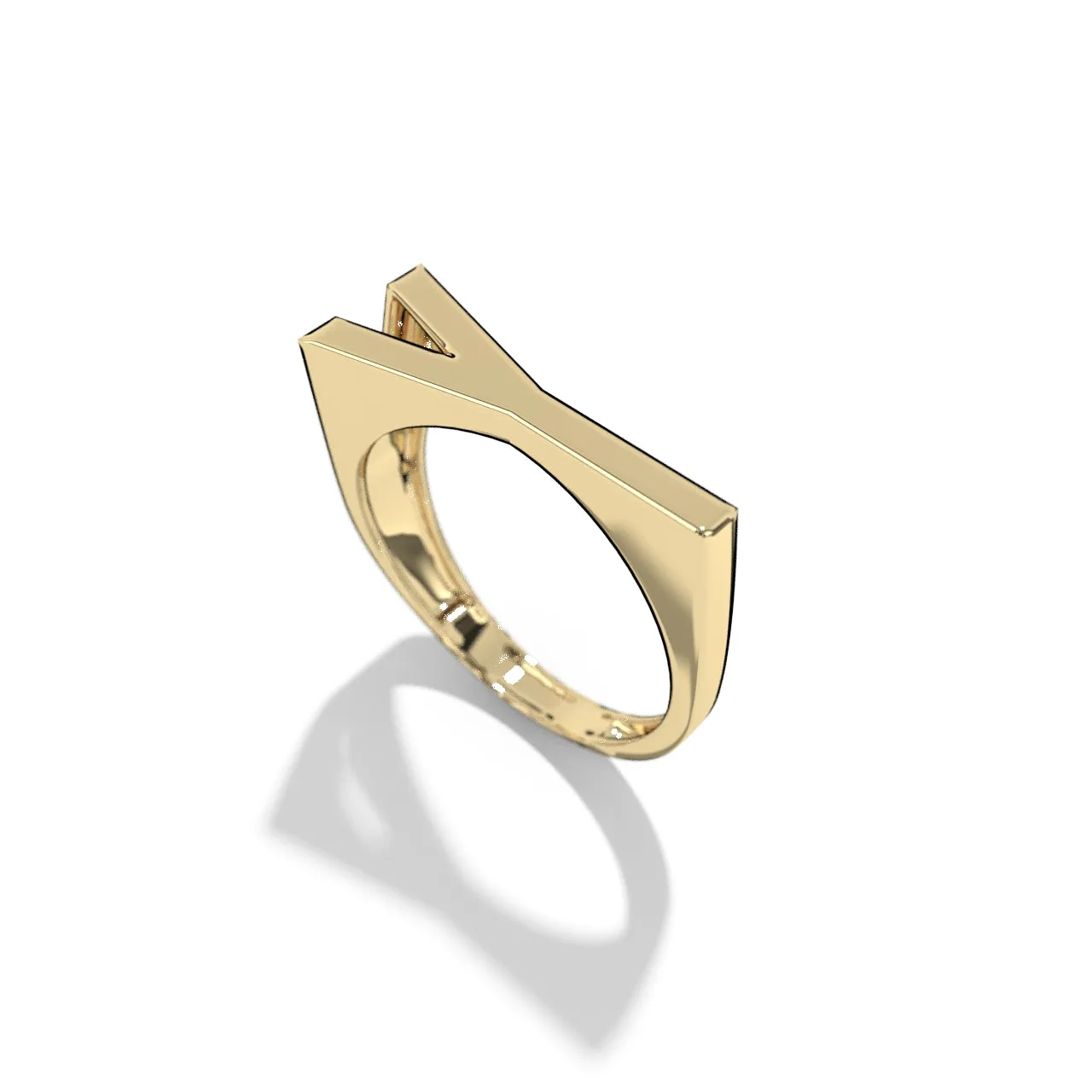 Gold Stackable Signet Letter Rings