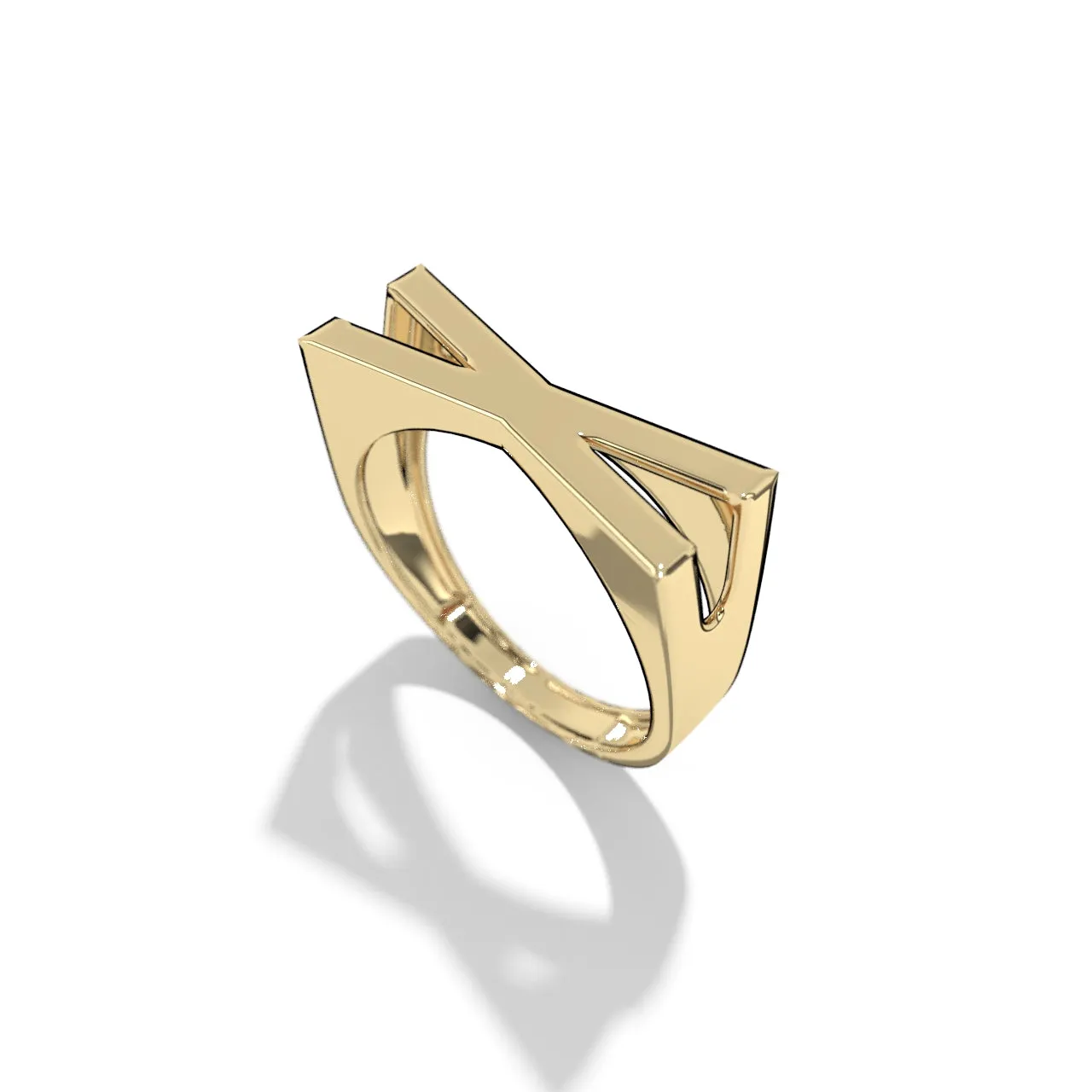 Gold Stackable Signet Letter Rings