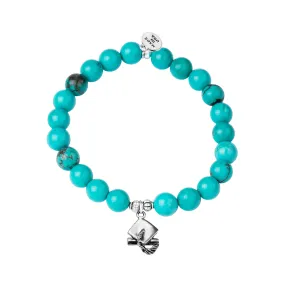 Graduation Cap | Stone Beaded Charm Bracelet | Turquoise