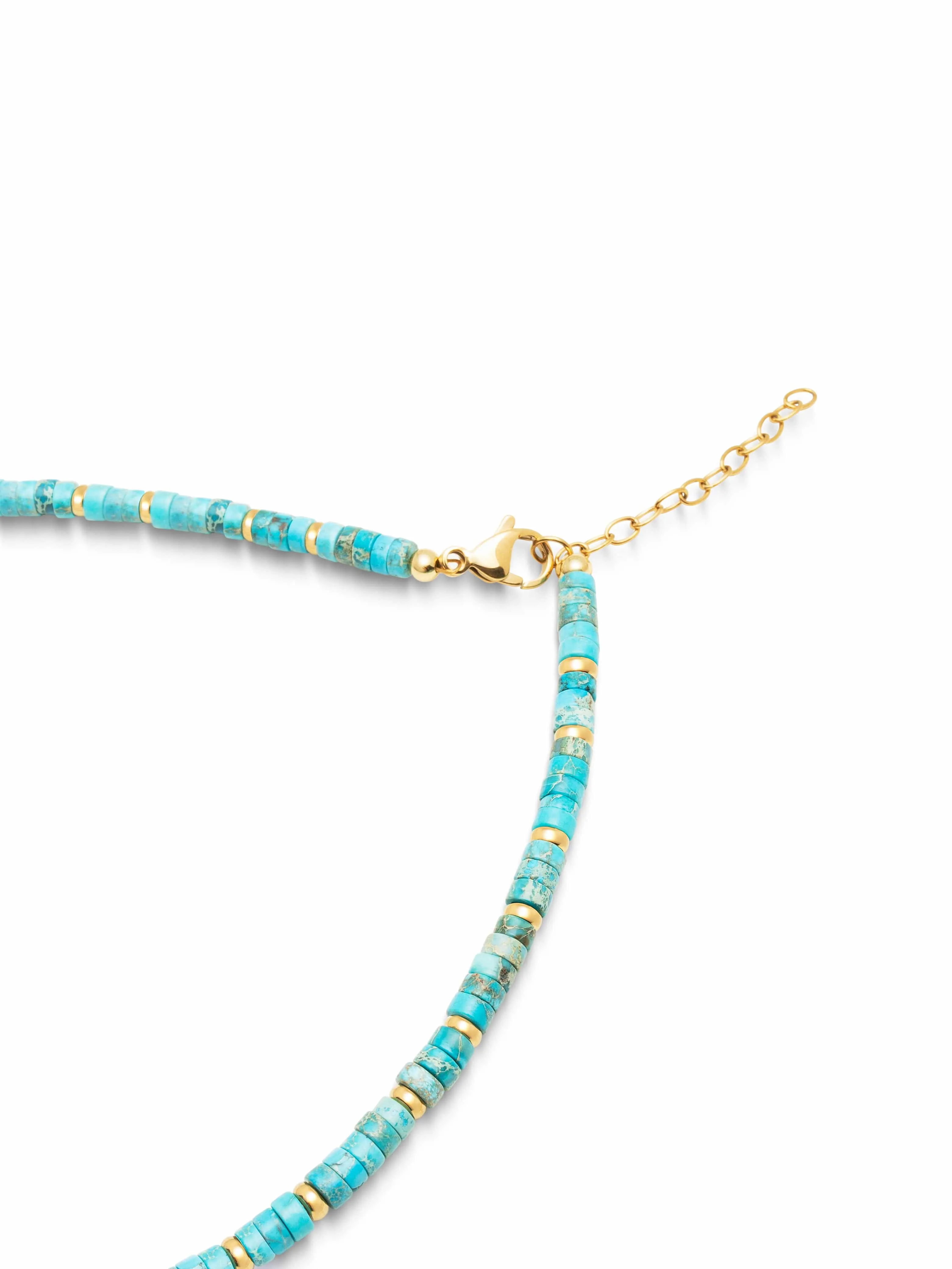 Heishi Turquoise Choker with Gold