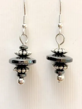 Hematite Earrings Layered