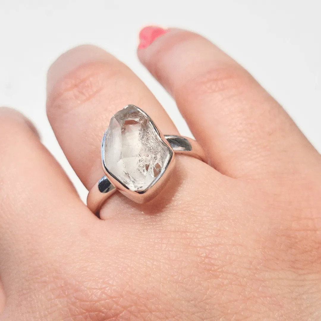 Herkimer Diamond Adjustable Ring