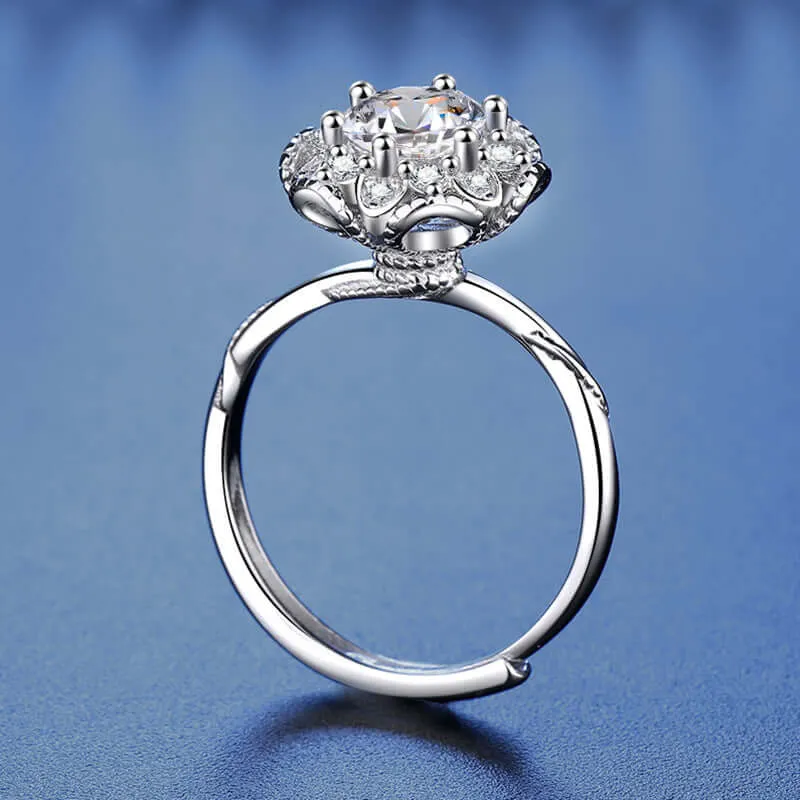 Hydrangea Flower Moissanite Diamond Ring