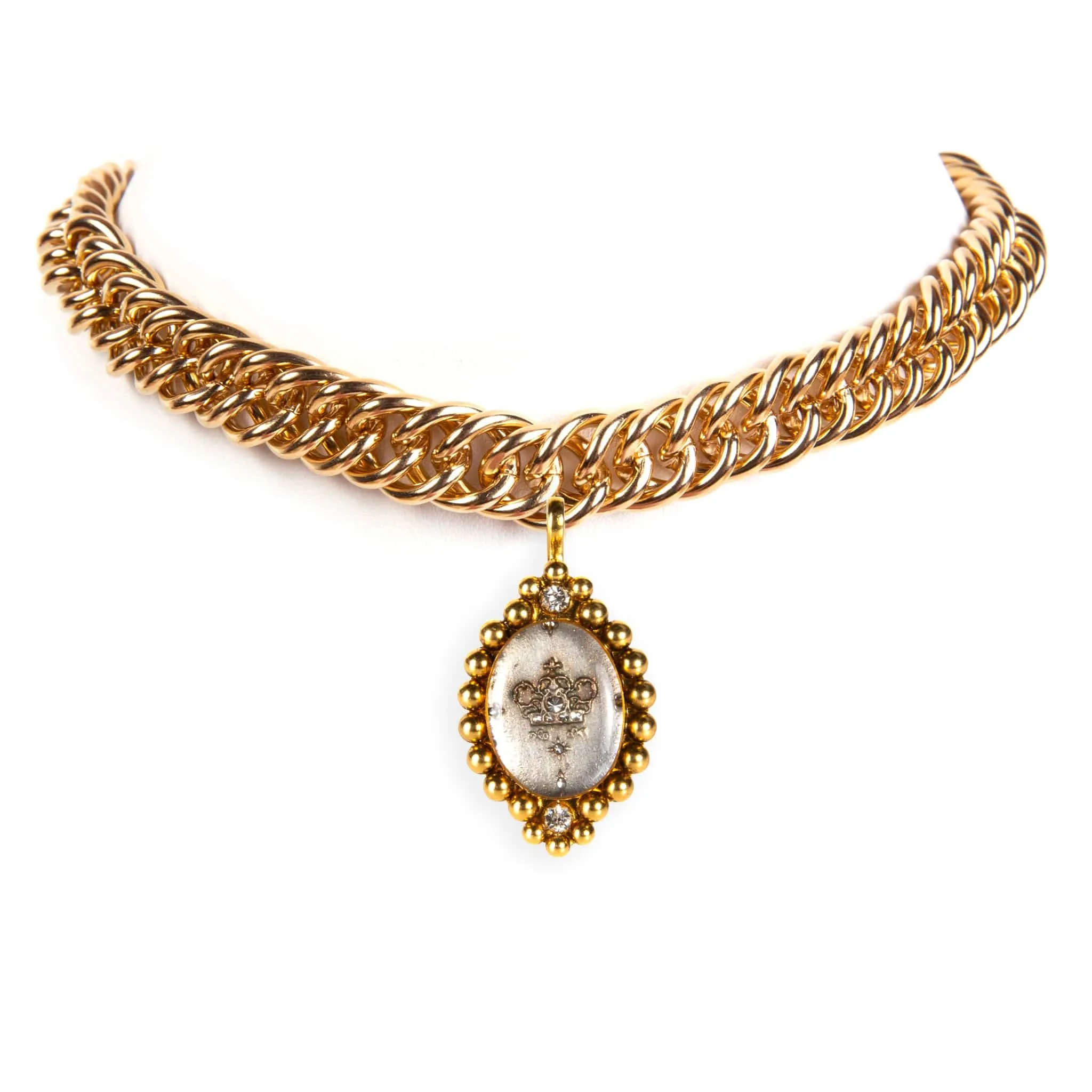 Iconic Chain Choker with Classic Medallions