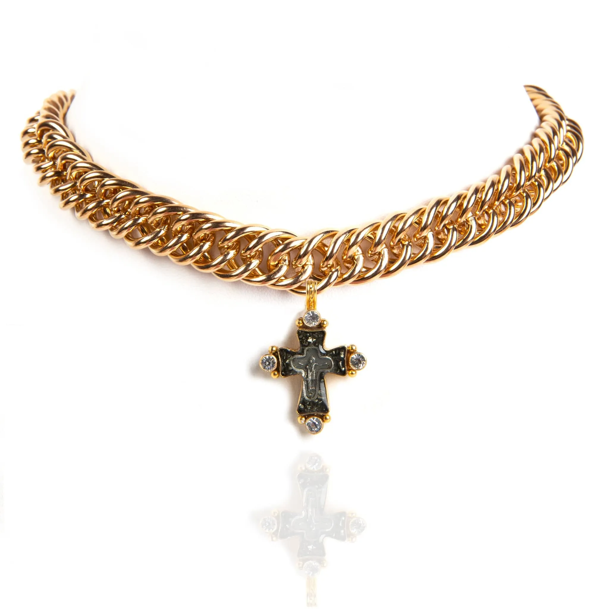 Iconic Chain Choker with Classic Medallions