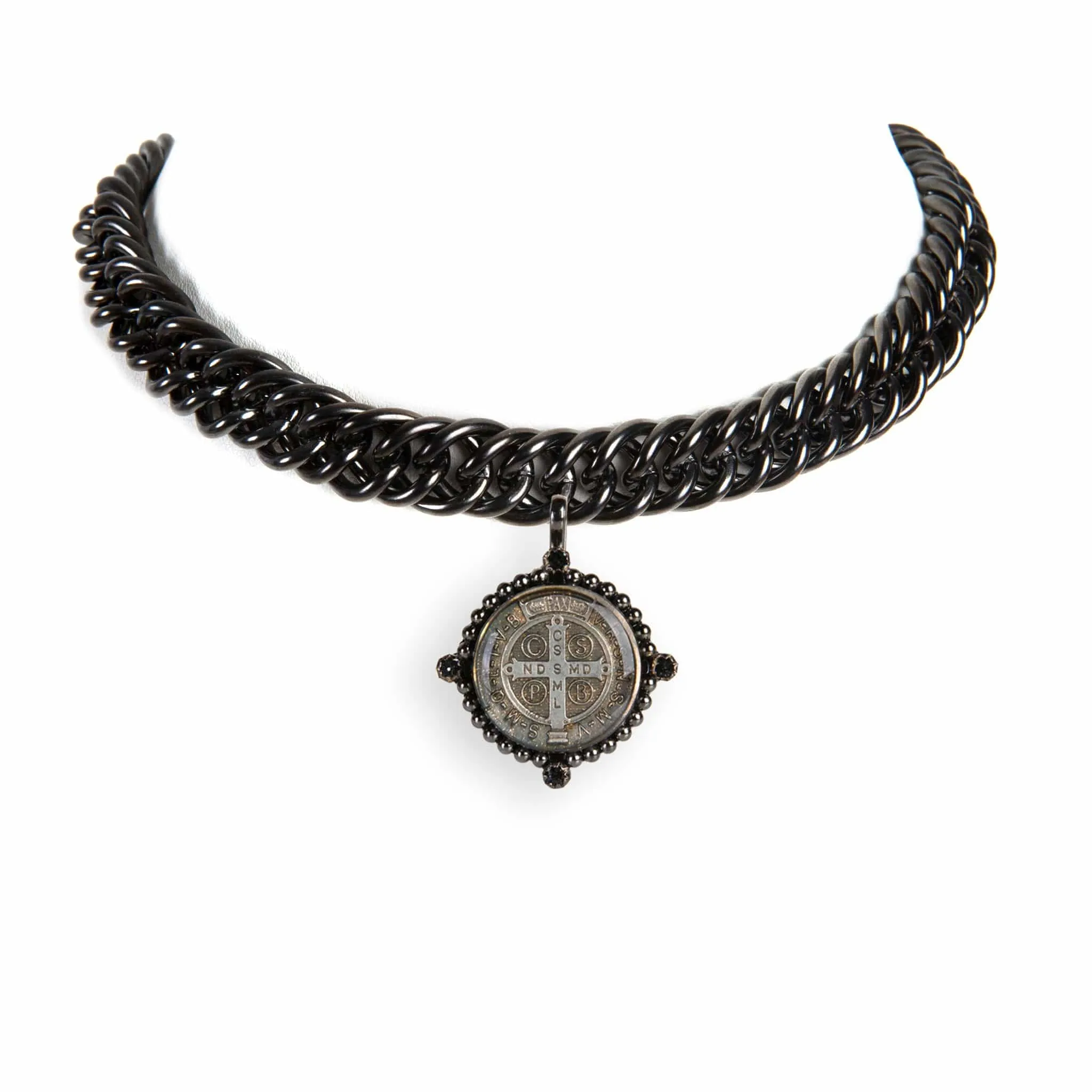 Iconic Chain Choker with Classic Medallions