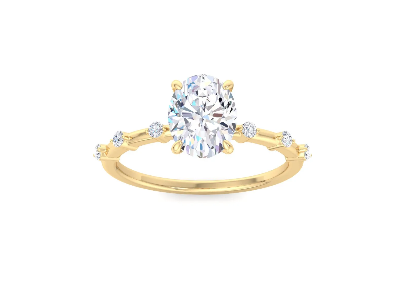 IGI CERTIFIED 2.00 Ct Oval Cut Lab Diamond Engagement Ring