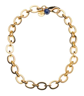 Jane Win Chunky Link With Lapis Bead -  (two sizes)